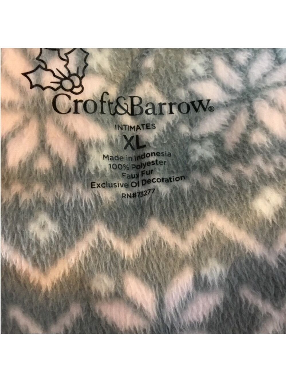 Croft & Barrow 2 piece pajama loungewear set Womans size XL faux fur - Picture 5 of 16